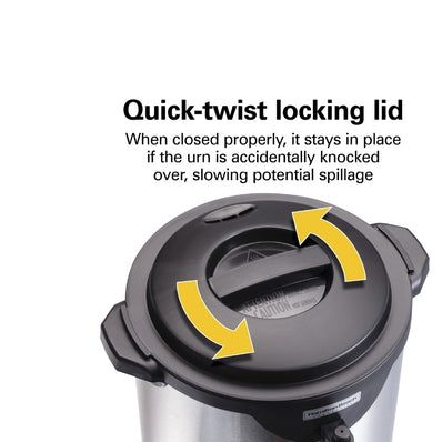 Hamilton Beach Commercial, Stainless Steel Urn, 75 cup, one hand dispensing, coffee level indicator