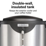 Hamilton Beach Commercial, Stainless Steel Urn, 75 cup, one hand dispensing, coffee level indicator