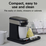 Cafetera de cápsulas Hamilton Beach Deluxe de 1 taza, apagado automático, color negro y acero inoxidable (también disponible en 230 V), paquete de 4