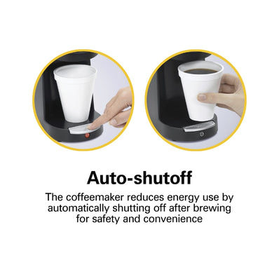 Cafetera de cápsulas Hamilton Beach Deluxe de 1 taza, apagado automático, color negro y acero inoxidable (también disponible en 230 V), paquete de 4
