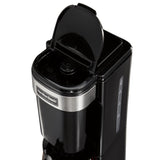 Cafetera de 4 tazas, apagado automático, cesta de preparación abatible y extraíble, color negro, con jarra de vidrio, paquete de 2