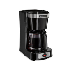 Cafetera de 4 tazas, apagado automático, cesta de preparación abatible y extraíble, color negro, con jarra de vidrio, paquete de 2