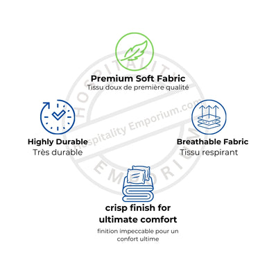 T-260 Luxury Percale Cotton-Poly Duvet Covers ZIPPER KING 88"x102" color: White 1cm striped 2/Pack