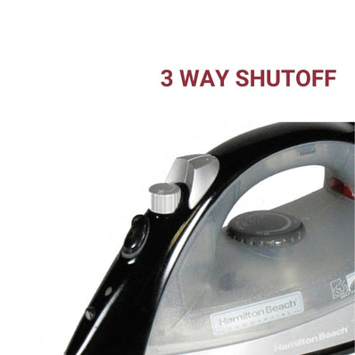 Hamilton Beach Lightweight Steam/Spray Iron, Position Sensing ASO, Extra Long Cord, Black