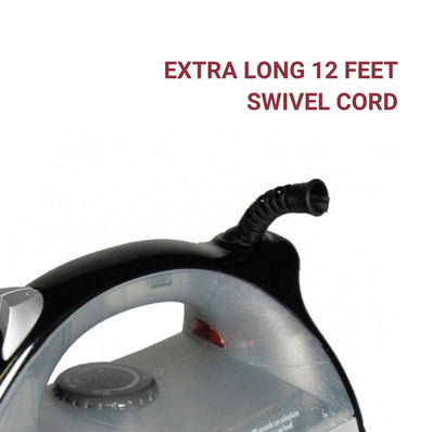 Hamilton Beach Lightweight Steam/Spray Iron, Position Sensing ASO, Extra Long Cord, Black