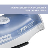 Hamilton Beach Lightweight Steam/Spray Iron, Position Sensing Auto Shut Off, Extra Long Cord, Blue/White