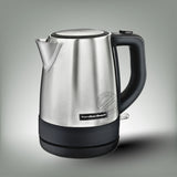 Hervidor de agua de acero inoxidable cepillado de 1 l con certificación de hospitalidad de Hamilton Beach, paquete de 2