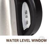 Hervidor de agua de acero inoxidable cepillado de 1 l con certificación de hospitalidad de Hamilton Beach, paquete de 2