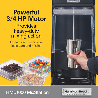 HAMILTON BEACH MixStation™ Heavy-Duty Drink Mixer, 3/4 HP, Variable Speed