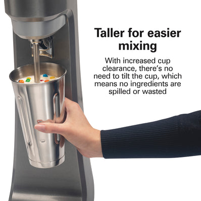 HAMILTON BEACH Drink Mixer, Single Spindle, 1/3 HP, Stainless Steel Agitator, 3 Speeds