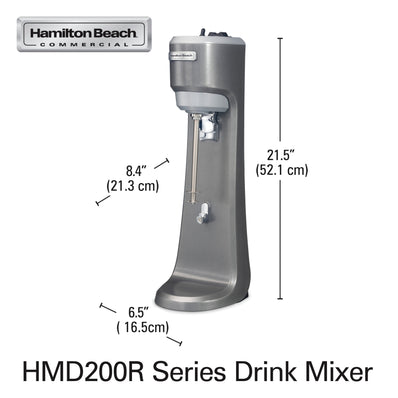HAMILTON BEACH Drink Mixer, Single Spindle, 1/3 HP, Stainless Steel Agitator, 3 Speeds