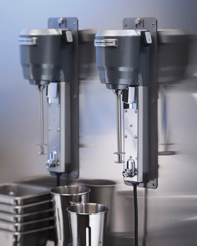 HAMILTON BEACH Wall-Mount Single-Spindle Mixer, 1/3HP, 2 Speed, stainless steel cup (sub to HMD300R)