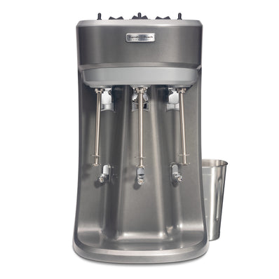 HAMILTON BEACH Drink Mixer, Triple Spindle, 1/3 HP, Stainless Steel Agitator, 3 Speeds,