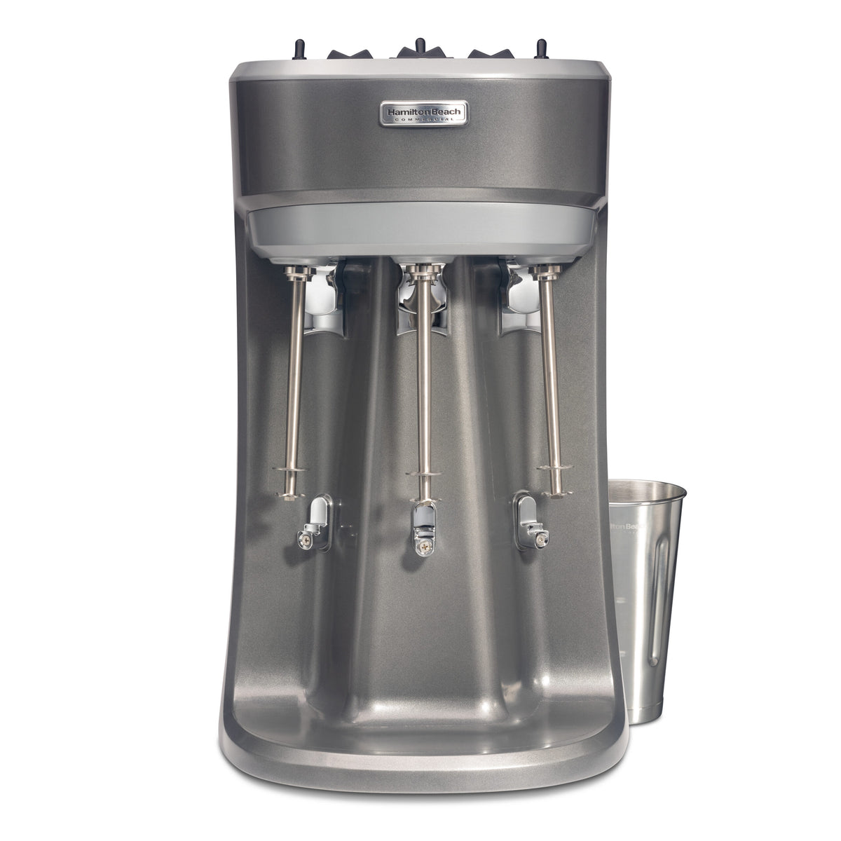 HAMILTON BEACH Drink Mixer, Triple Spindle, 1/3 HP, Stainless Steel Agitator, 3 Speeds,