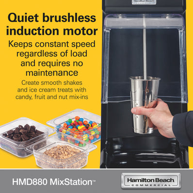 HAMILTON BEACH MixStation™ Drink Mixer, High Performance , 1/3 HP, Single speed