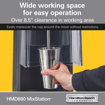 HAMILTON BEACH MixStation™ Drink Mixer, High Performance , 1/3 HP, Single speed