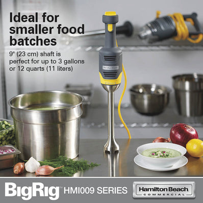 HAMILTON BEACH BigRig™ Compact Immersion Blender- 9in Shaft,  Variable Speed, Medium Duty 250W