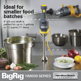 HAMILTON BEACH BigRig™ Compact Immersion Blender- 9in Shaft,  Variable Speed, Medium Duty 250W