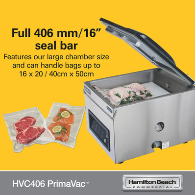 HAMILTON BEACH PrimaVac™406 In-Chamber Vacuum Sealer, 16" seal bar