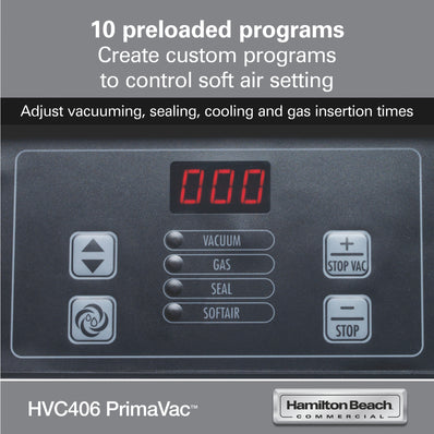 HAMILTON BEACH PrimaVac™406 In-Chamber Vacuum Sealer, 16" seal bar