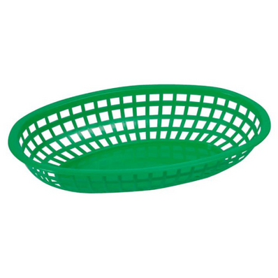 Oval Fast Food Basket - Green pk 12 ct