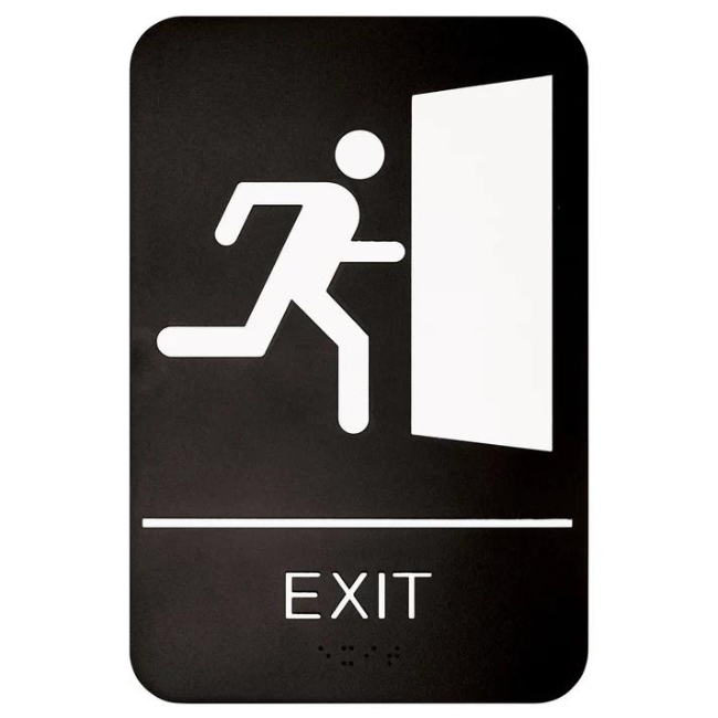 Exit Sign Braille - Black each