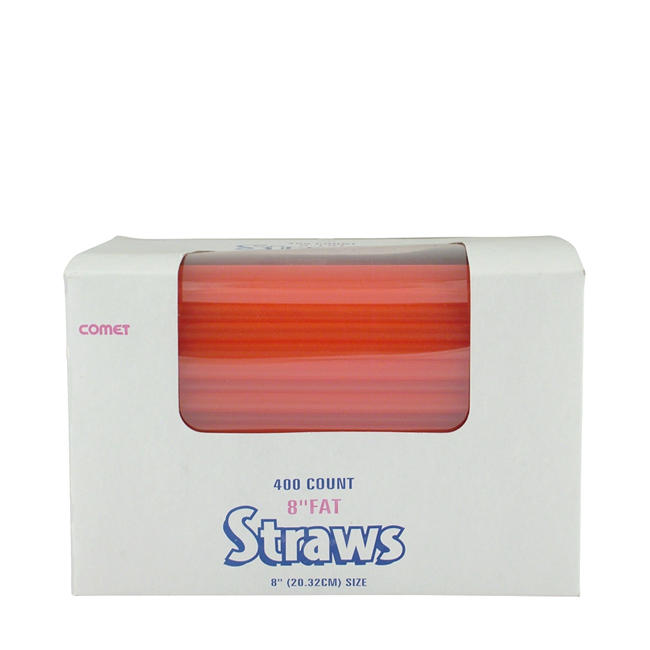 Fat Straw Red 8" 400 ct