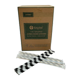 Paper Straw Jumbo Black Swirl 7 3/4" 400 ct