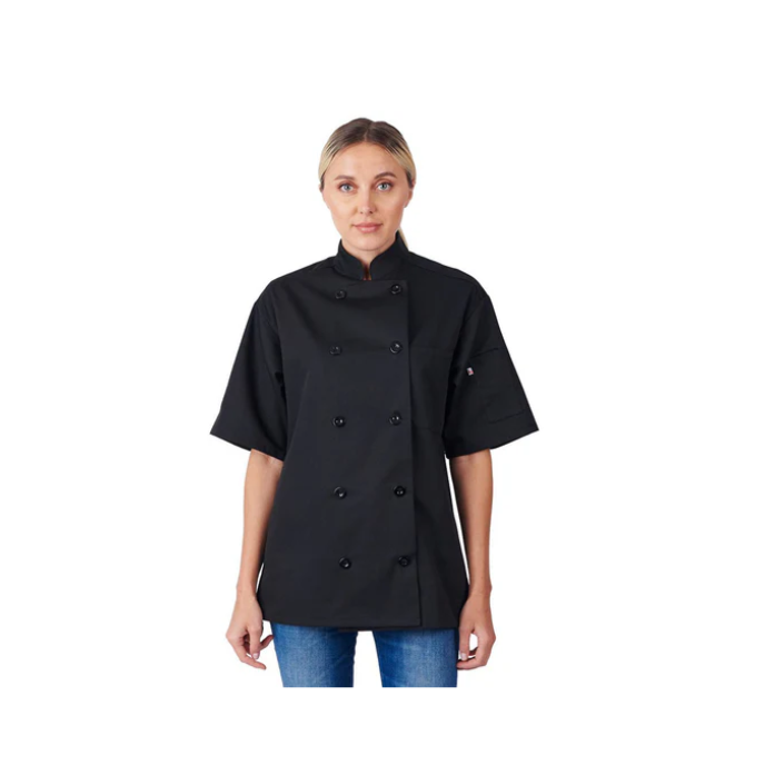 Chef Coat 1/2 Sleeve,BkSm each