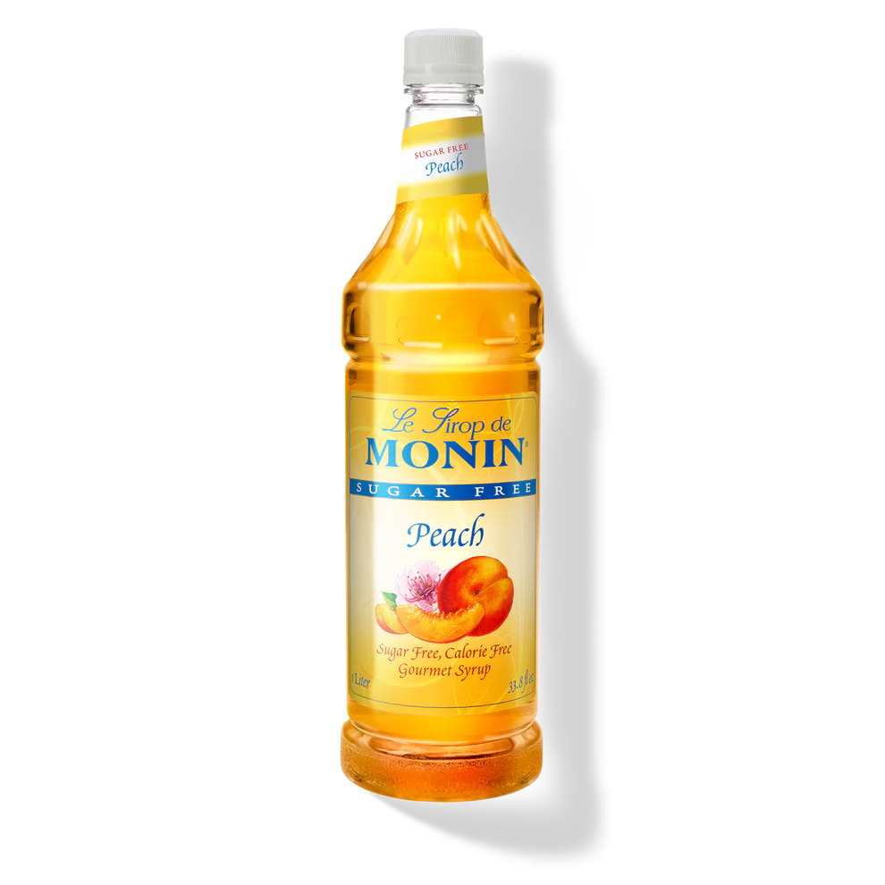 Monin Peach Sugar Free Syrup PET 1 ltr