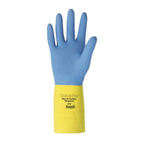 Chemi-Pro Natural Rubber Glove Blue and Yellow Medium pk 1 pair