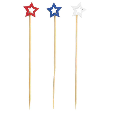 Red, White, & Blue Stars Picks 100 ct