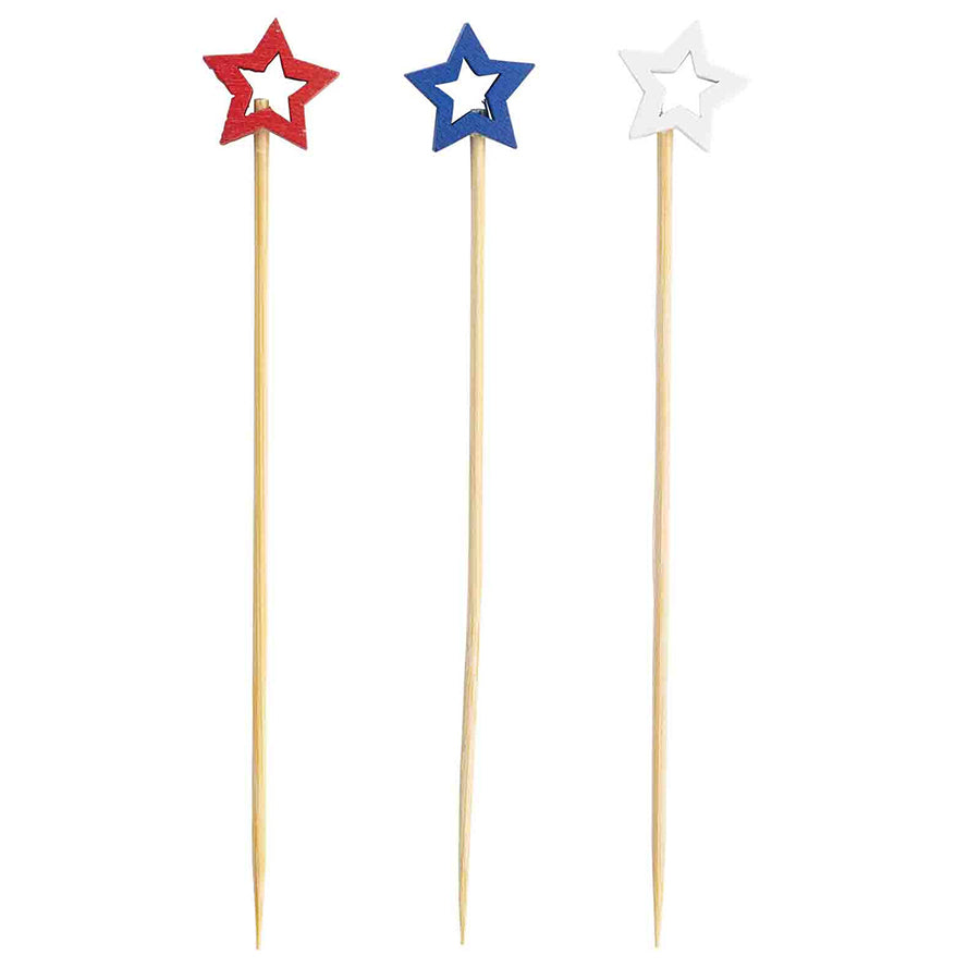 Red, White, & Blue Stars Picks 100 ct