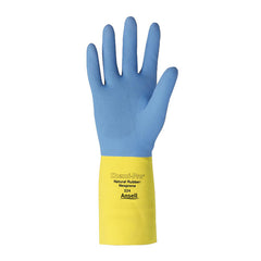 Chemi-Pro Natural Rubber Glove Blue and Yellow Small pk 1 pair