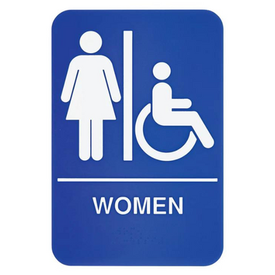 "Women/Accessible" Sign - Blue 1 each