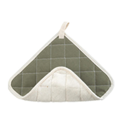 Terrycloth Pot Holder Green and Gray 8" each