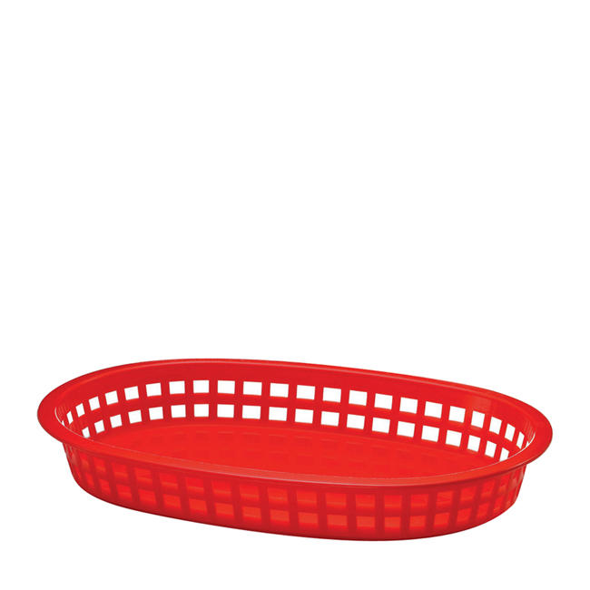 Chicago Platter Basket Oval Red 10 1/2" 3 dz