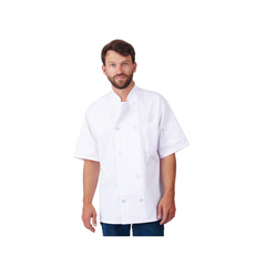 Classic Chef Coat Short Sleeve White Medium each
