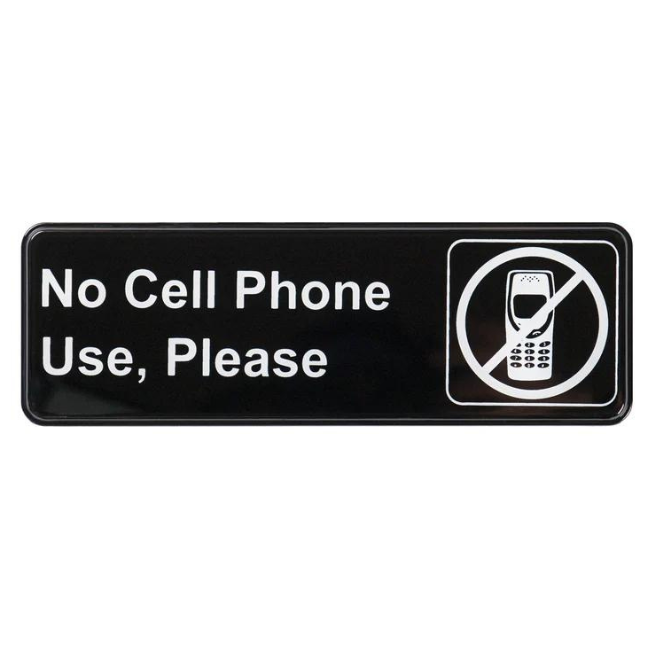 "No Cell Use" Sign - Black each