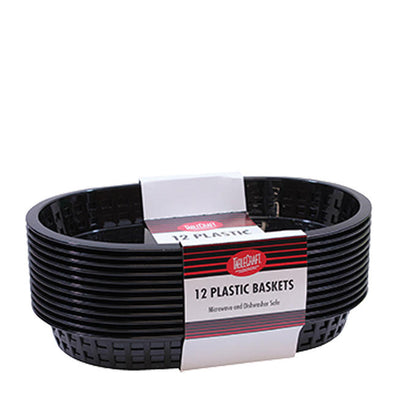 Chicago Platter Basket Oval Black 10 1/2" 12 ct