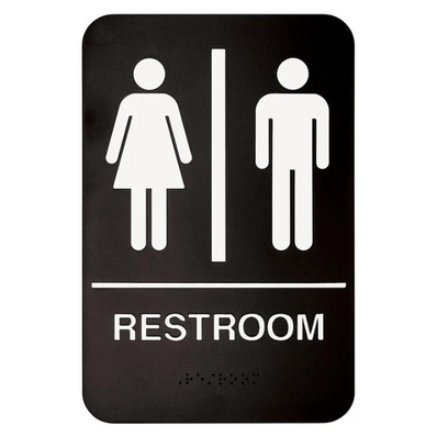 "Restroom" Sign Braille - Black each