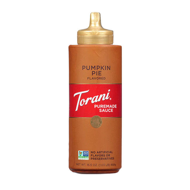 Torani Pumpkin Pie Puremade Sauce Squeeze Bottle 16.5 oz
