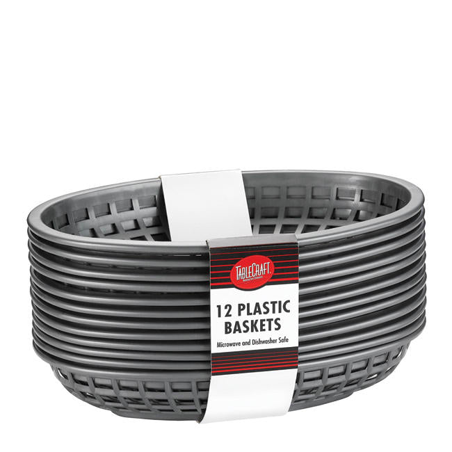 Classic Oval Basket Black 9 3/8" 12 ct