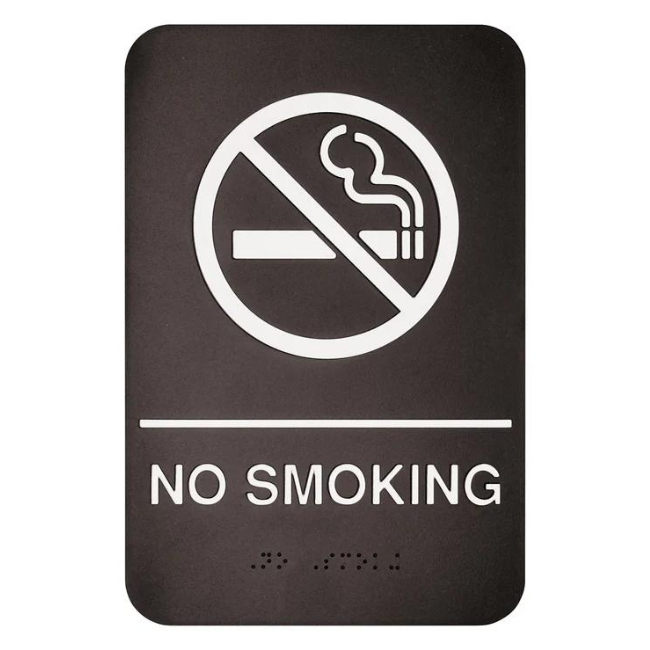"No Smoking" Sign Braille - Black each