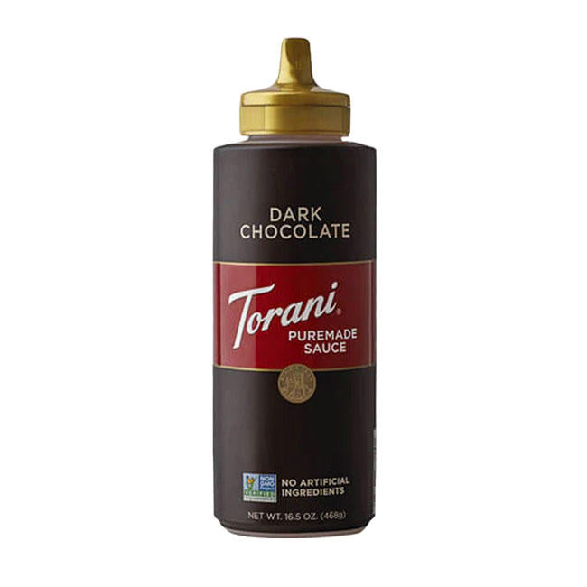 Torani Dark Chocolate Puremade Sauce Squeeze Bottle 16.5 oz