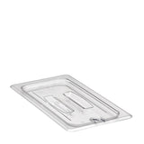 Camwear Food Pan Cover Third Size Notched with Handle Clear each