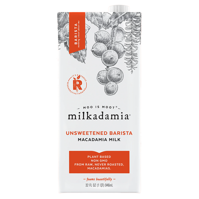 Milkadamia Unsweetened Barista Macadamia Milk 32 oz