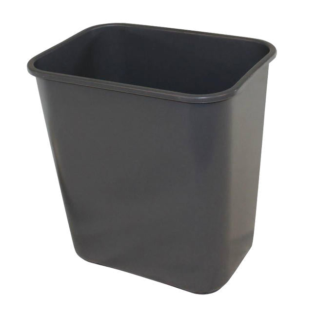 Soft-Sided Plastic Wastebasket Gray 28 qt each