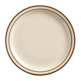 Desert Sand Plate Cream White with Brown Bands and Speckles 7 1/4" 3 dz
