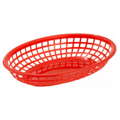 Oval Fast Food Basket - Red pk 12 ct
